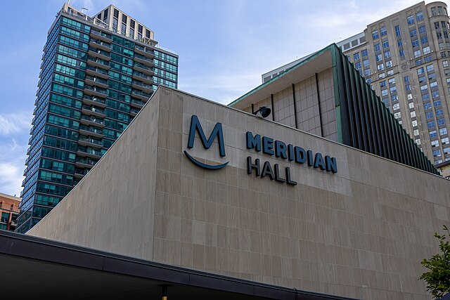 Outside of Meridian Hall in Toronto.