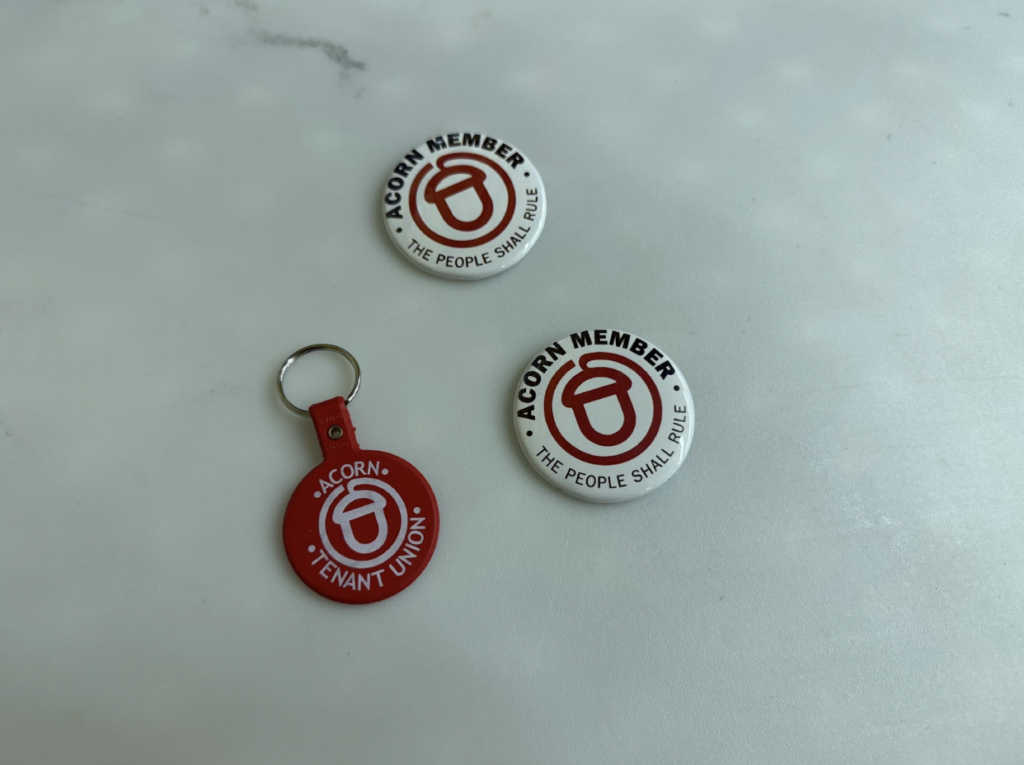 ACORN pins and key Ring by Jack Cochrane